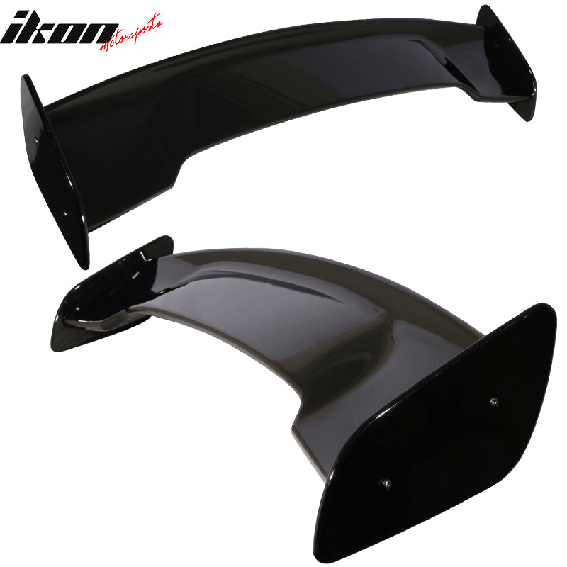 Universal 57In GT Style Gloss Black Trunk Spoiler LED Brake Light ABS