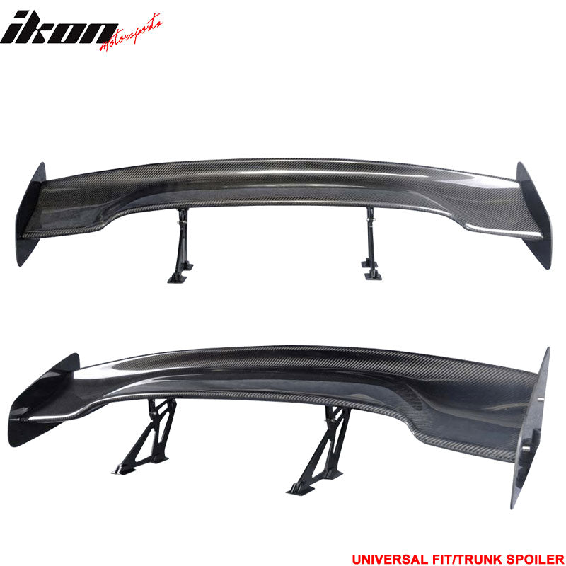 Universal 57" JDM Racing GT RS Carbon Fiber Trunk Spoiler W/ Brackets