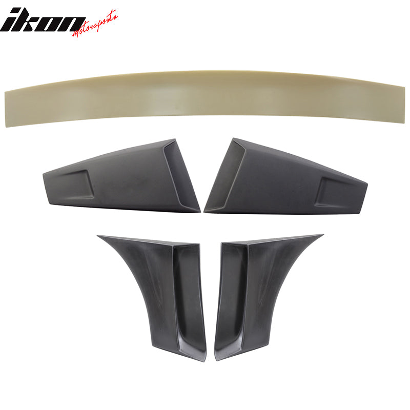 Fits 05-09 Ford Mustang Roof Spoiler & Fender Scoop & Window Louvers