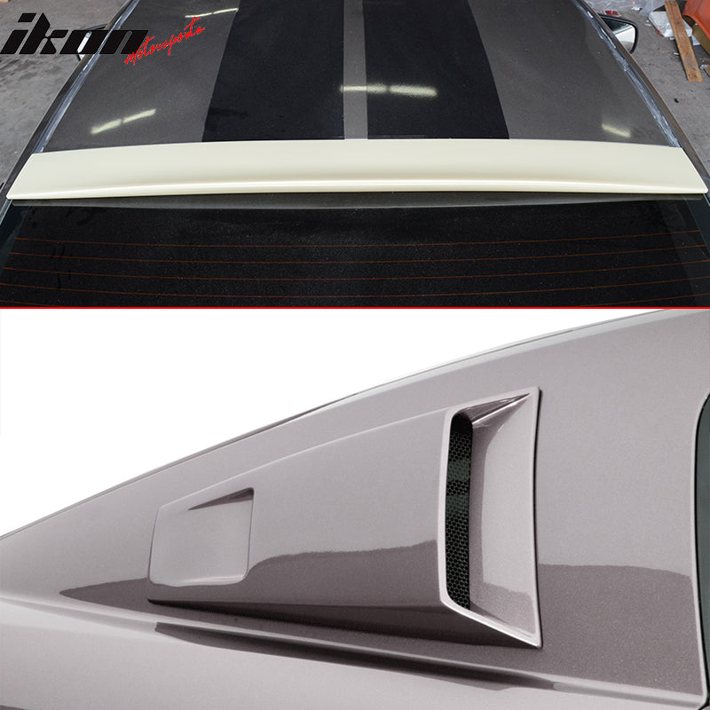 Fits 05-14 Ford Mustang Coupe Roof Wing & PU Eleanor Window Louvers