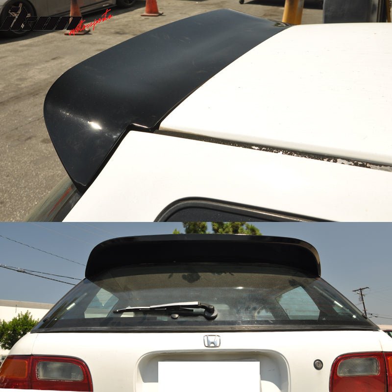 1992-1995 Honda Civic Hatchback Glossy Black Roof Window Spoiler ABS