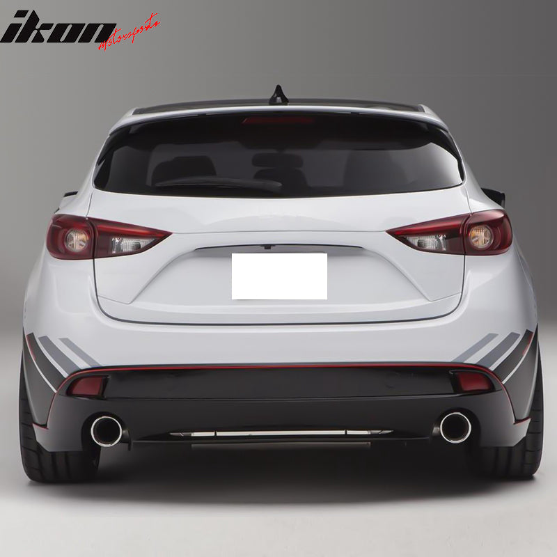 2014-2017 Mazda 3 Hatchback OE Style Unpainted Rear Roof Spoiler ABS