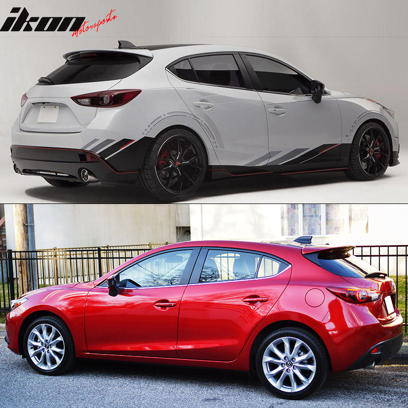 2014-2017 Mazda 3 5Dr Hatchback Unpainted Rear Roof Spoiler Wing