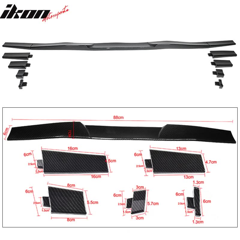 Universal Fitment Carbon Fiber Print Adjustable Rear Roof Spoiler ABS