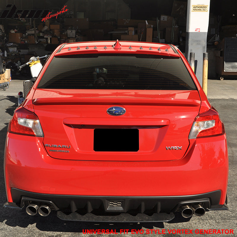 Universal EVO Style Carbon Fiber Print Shark Fin Vortex Generator PP