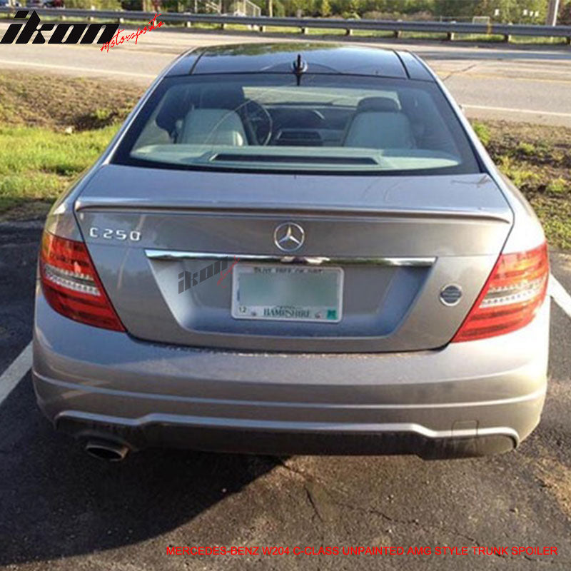 2008-2014 Benz C-Class W204 AMG Style Unpainted Rear Spoiler Wing ABS