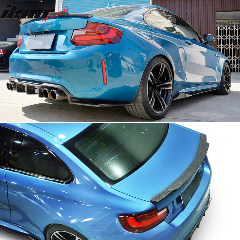 2014-2021 BMW F22 M2 EXO Style Carbon Fiber Rear Trunk Spoiler Wing