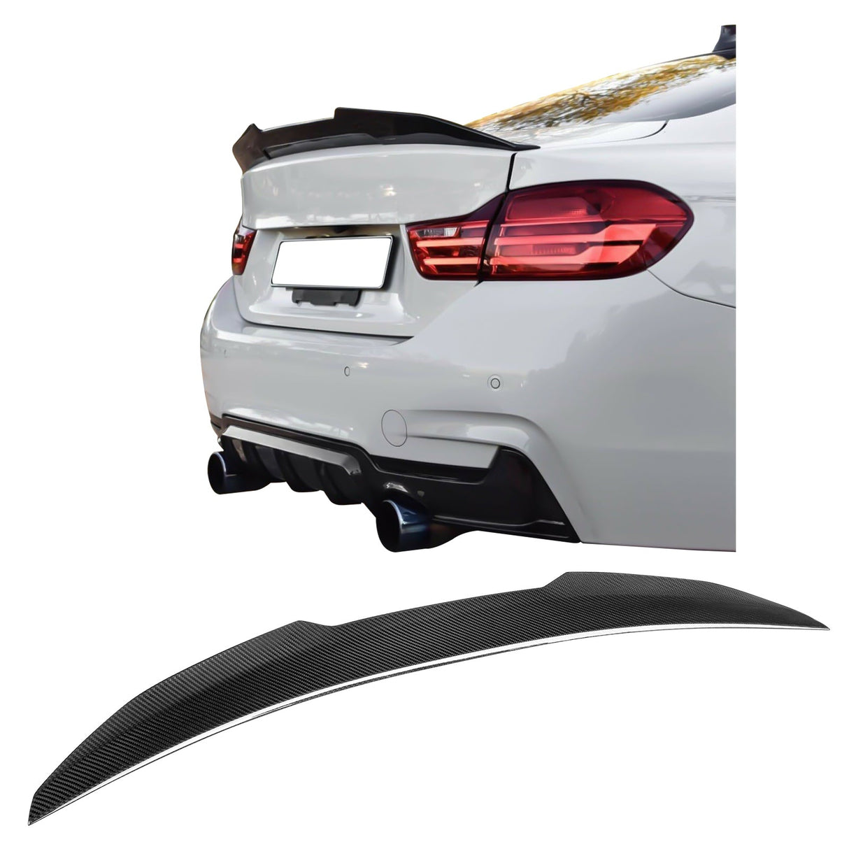 2014-2020 BMW 4-Series F32 PSM Style Carbon Fiber Trunk Spoiler Wing