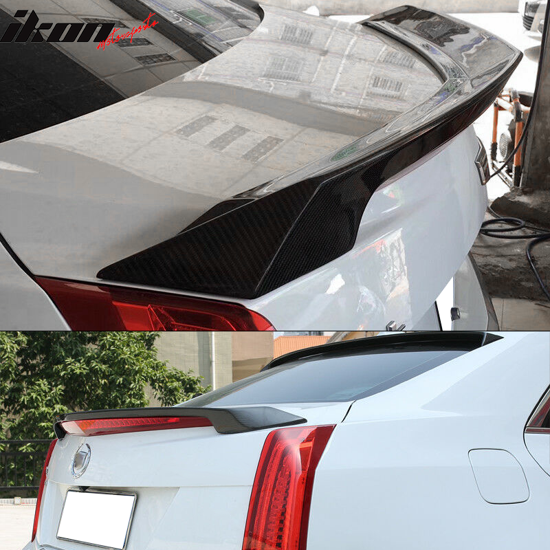 2016-2019 Cadillac ATS-V V Style Carbon Fiber Trunk Spoiler Wing
