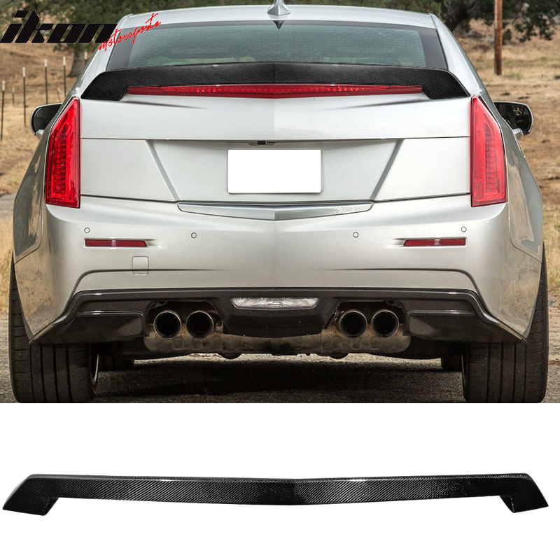 2016-2019 Cadillac ATS-V Sedan V Style Carbon Fiber Trunk Spoiler Wing