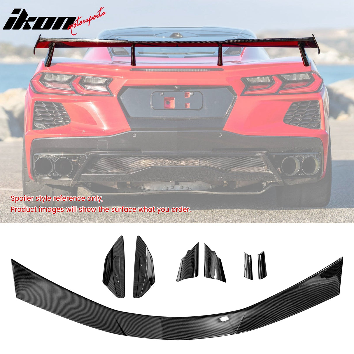 2020-2025 Chevy Corvette High Wing Trunk Spoiler Wing ABS