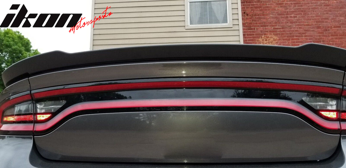 2015-2023 Dodge Charger SRT Hellcat Matte Black Trunk Spoiler Lip ABS