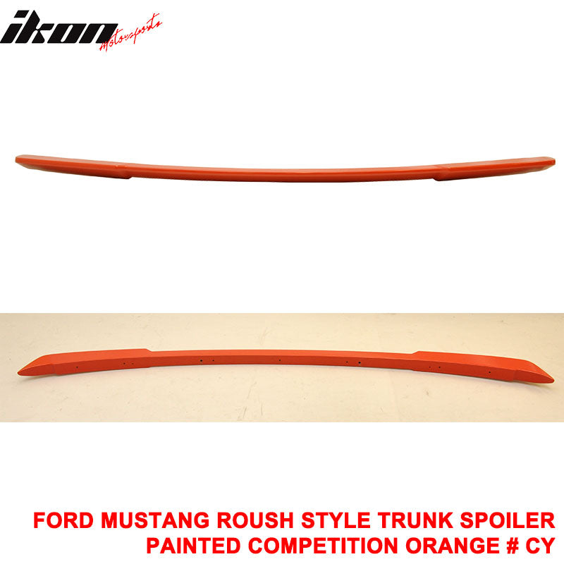 Fit 15-23 Ford Mustang Coupe Rear Spoiler Wing #CY-Competition Orange
