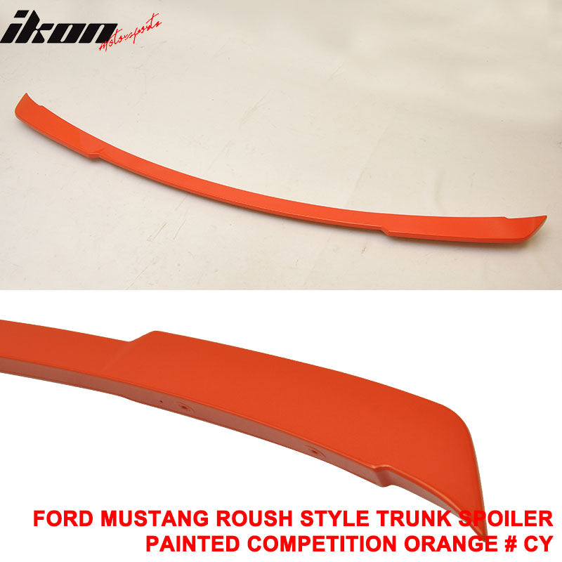 Fit 15-23 Ford Mustang Coupe Rear Spoiler Wing #CY-Competition Orange