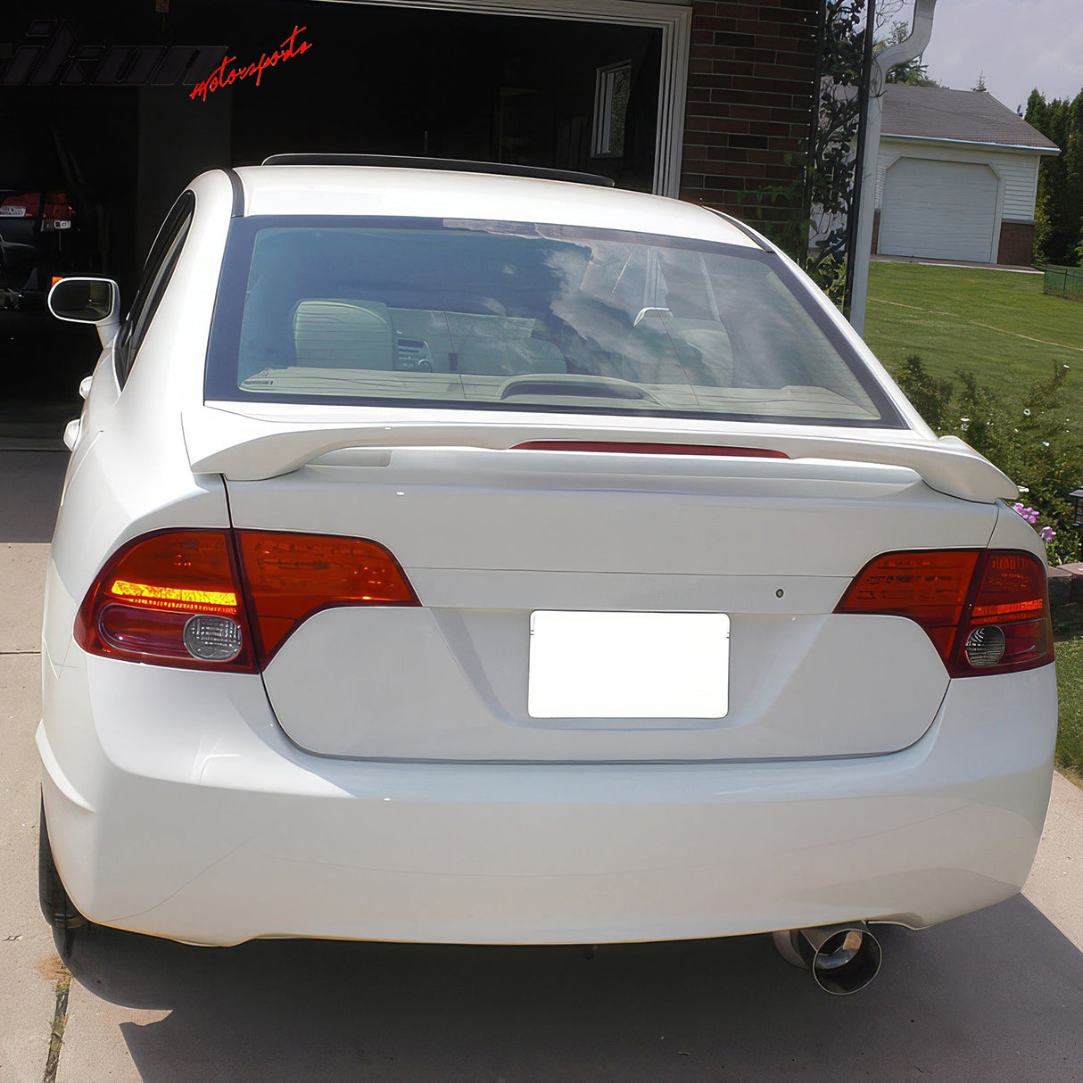 2006-2011 Honda Civic 8th Sedan OE Style Unpainted Trunk Spoiler W/LED