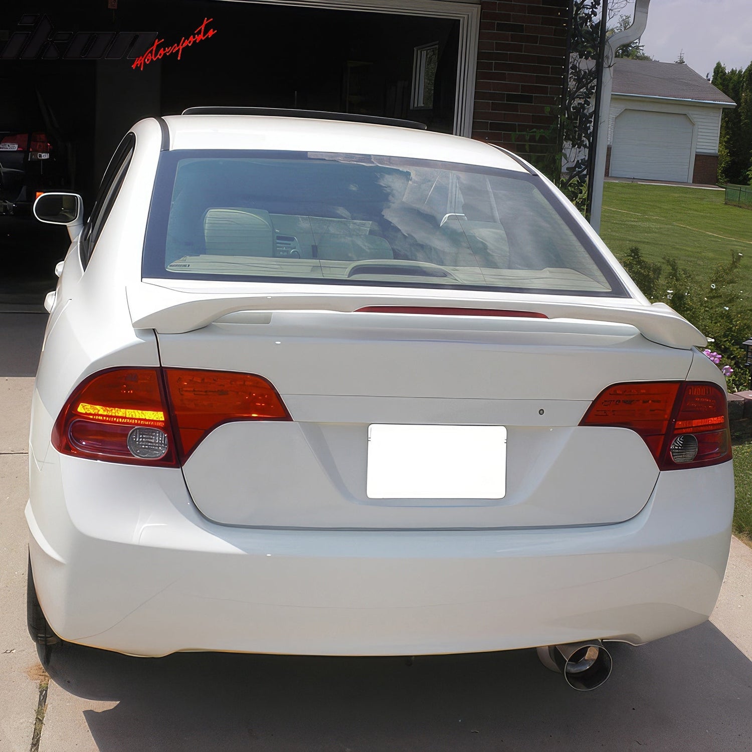 2006-2011 Honda Civic 8th Sedan OE Style Unpainted Trunk Spoiler W/LED