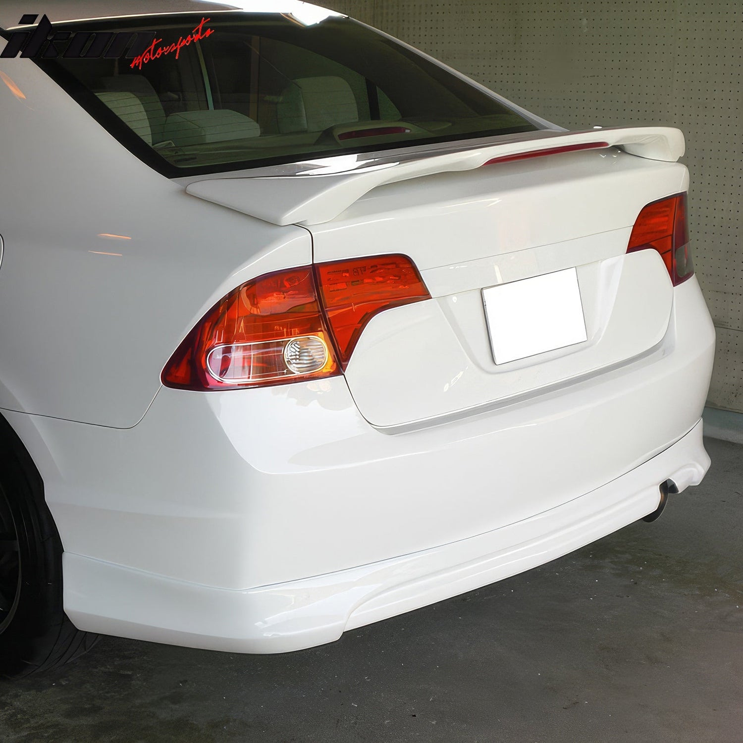 2006-2011 Honda Civic 8th Sedan OE Style Unpainted Trunk Spoiler W/LED