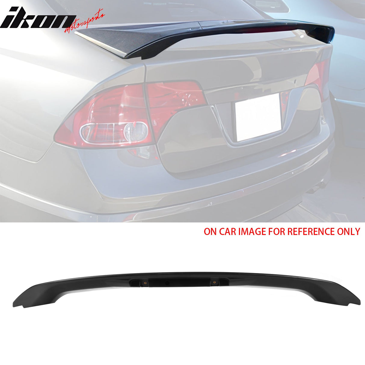 2006-2011 Honda Civic OE Style Painted #NH731P Black Trunk Spoiler LED