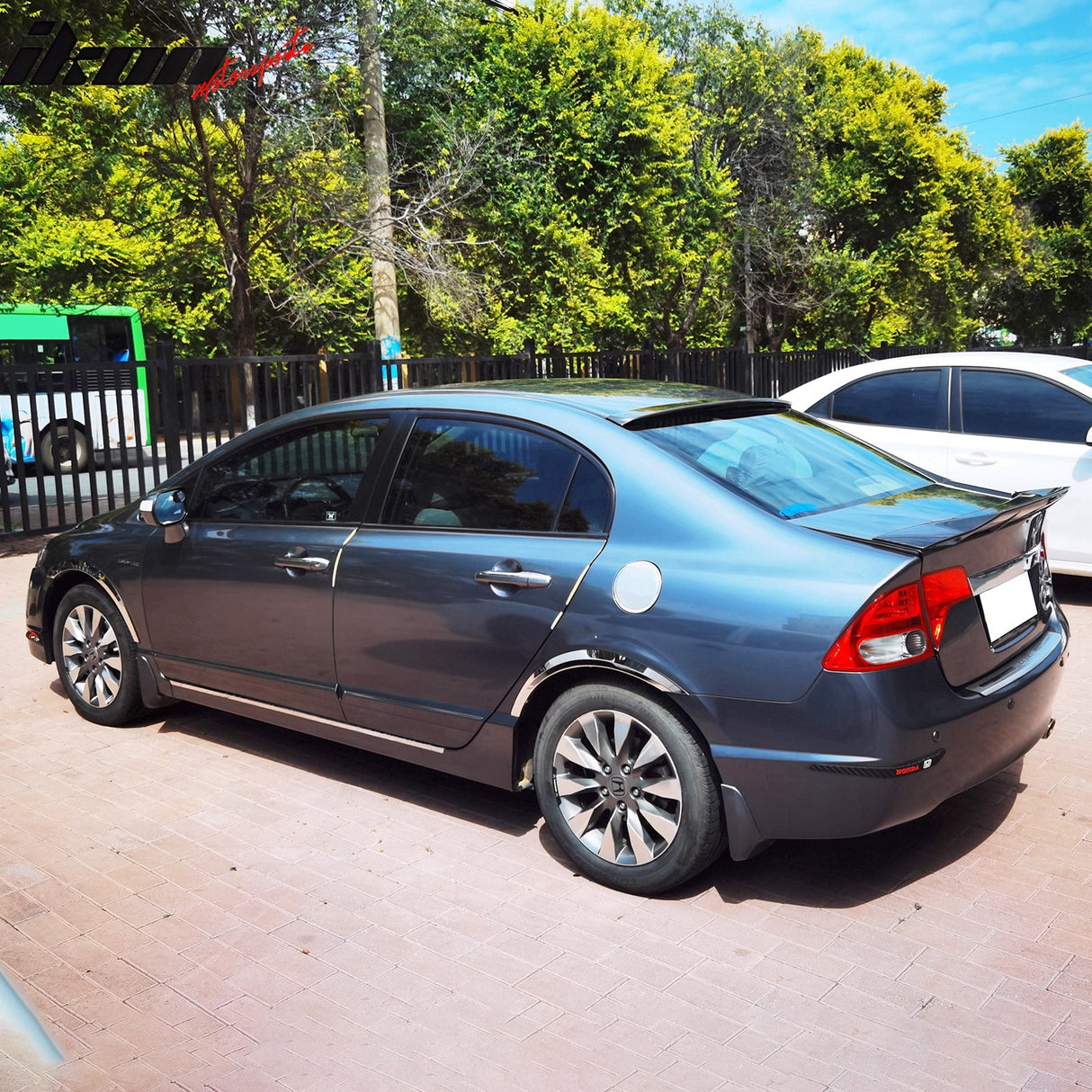 2006-2011 Honda Civic 4DR R Style Carbon Fiber Print Trunk Spoiler ABS