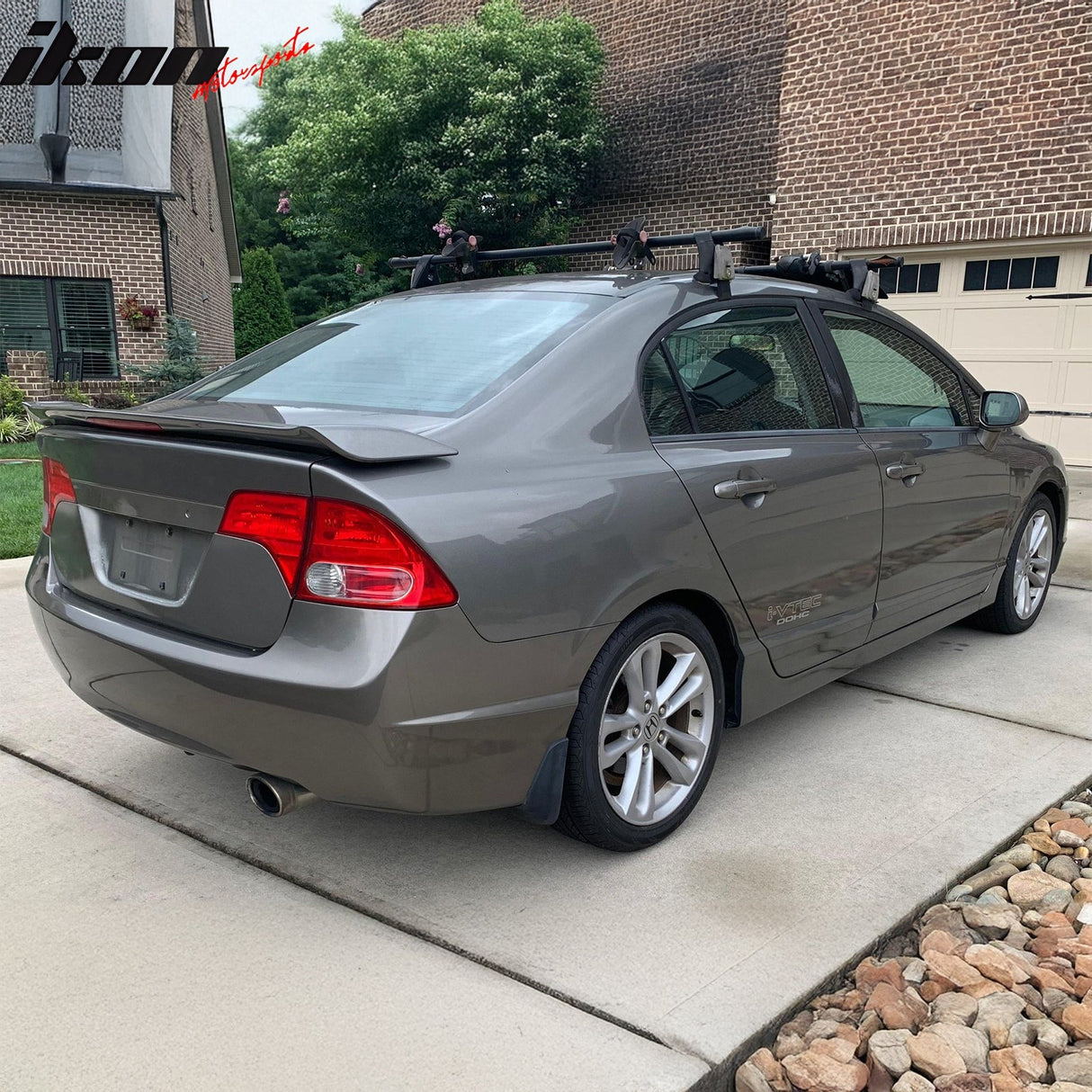 2006-2011 Honda Civic Sedan Si Style Unpainted Gray Trunk Spoiler /LED