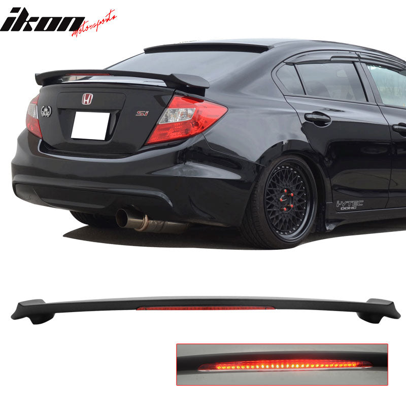 2012-2015 Honda Civic 9th Sedan MD Style Trunk Spoiler Wing Lip ABS