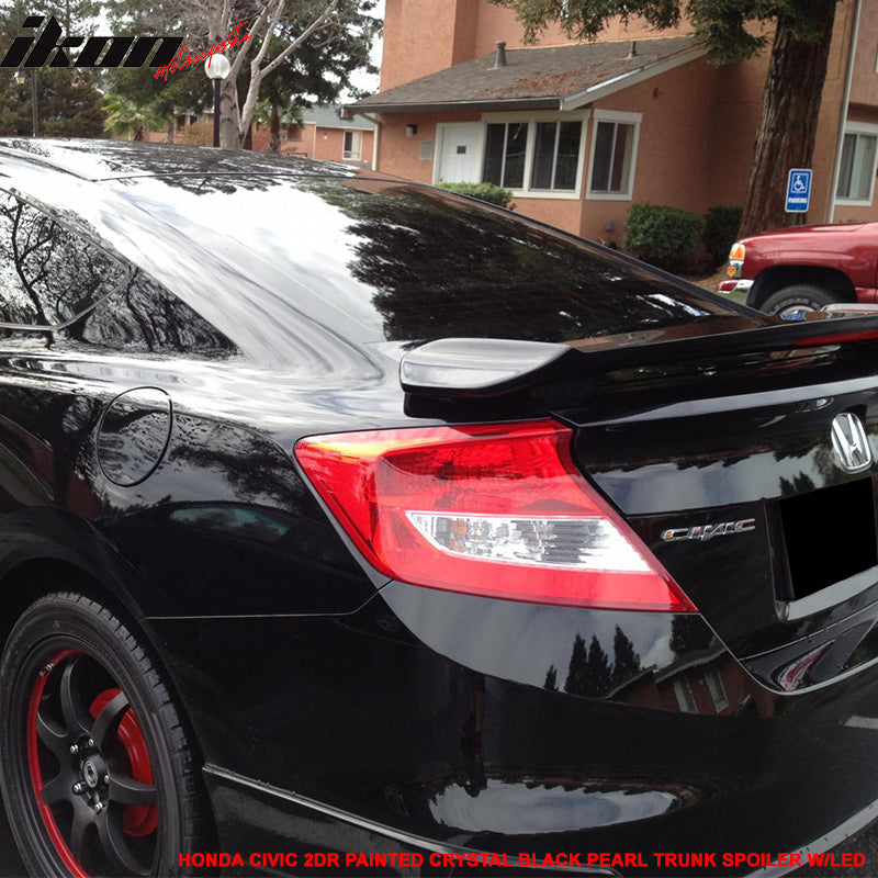 2012 Honda Civic Si LX Coupe Trunk Spoiler with LED Brake Light ABS
