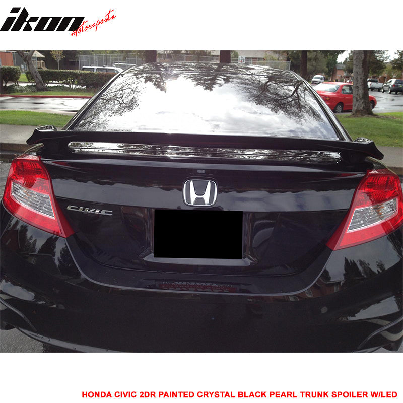 2012 Honda Civic Si LX Coupe Trunk Spoiler with LED Brake Light ABS