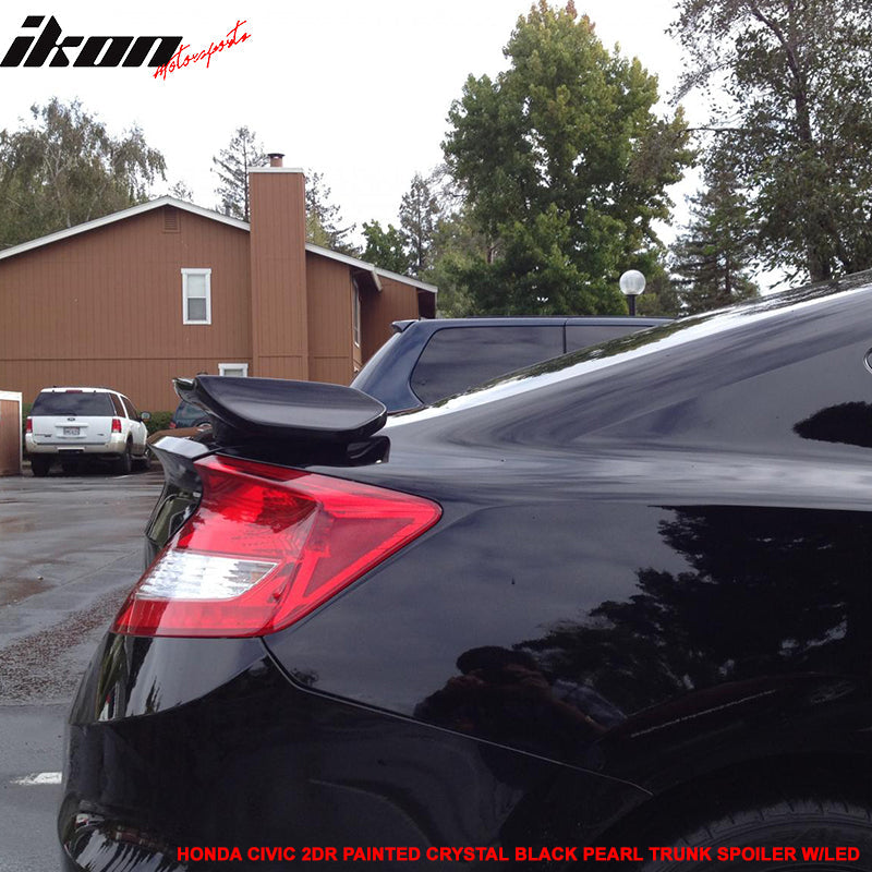 2012 Honda Civic Si LX Coupe Trunk Spoiler with LED Brake Light ABS