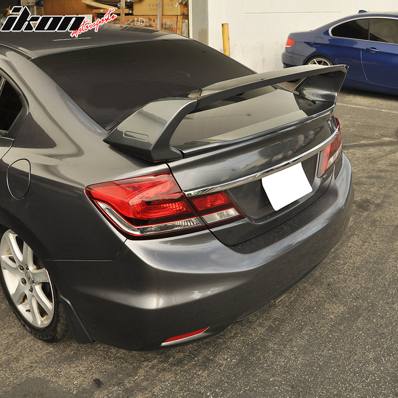 2012-2015 Honda Civic 4Dr Mugen Style Painted Trunk Spoiler Wing ABS