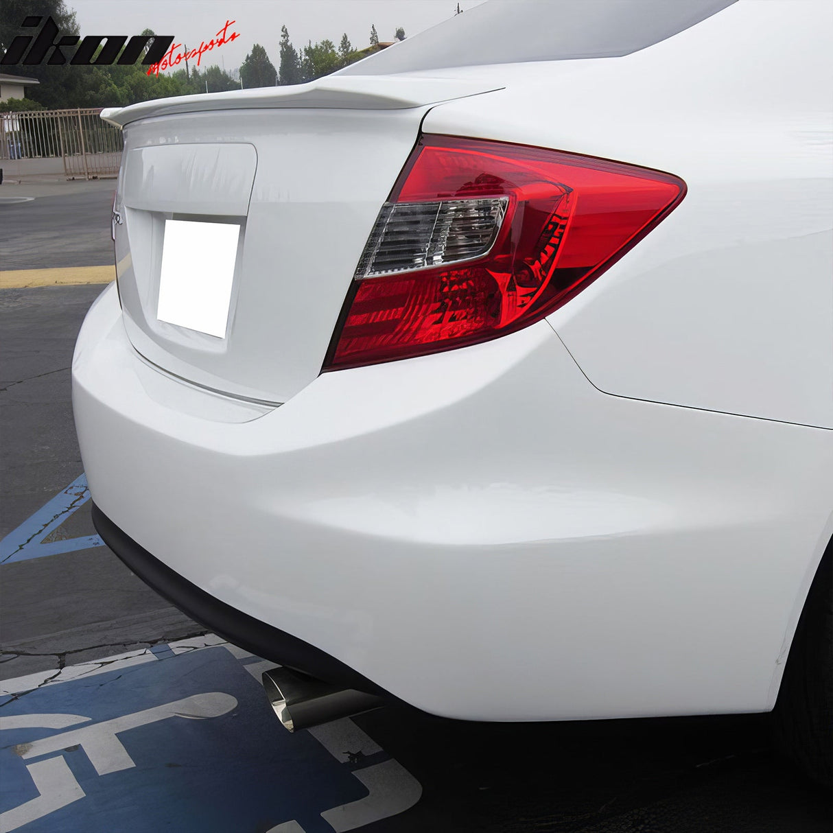 2012-2015 Honda Civic Modulo Style Unpainted Gray Trunk Spoiler ABS