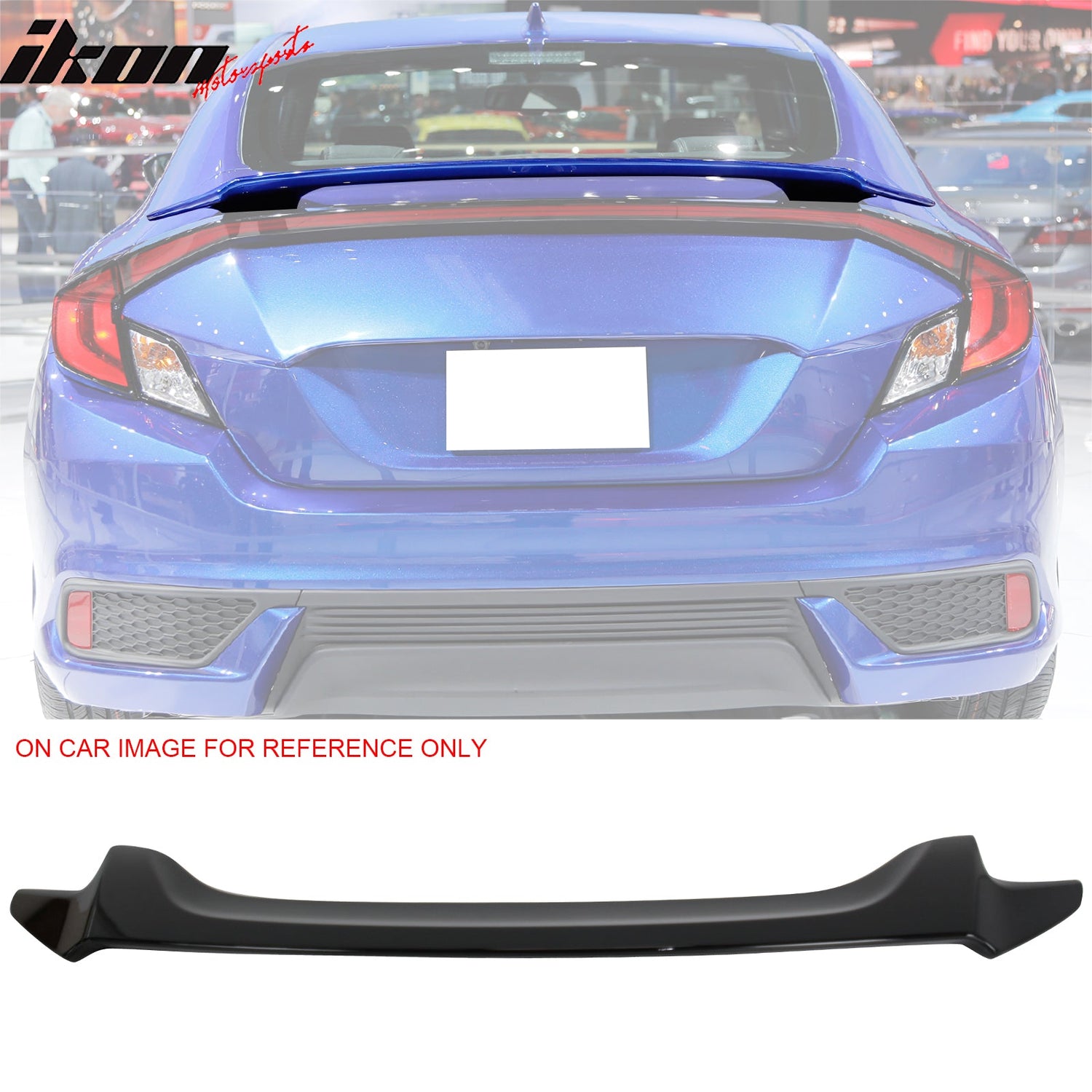 2016-2020 Honda Civic OE #NH731P Crystal Black Pearl Trunk Spoiler ABS