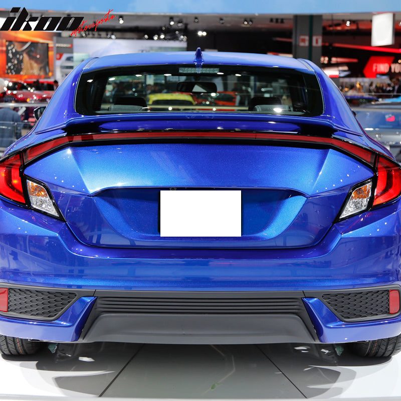 2016-2020 Honda Civic OE #B507P Arctic Blue Pearl Trunk Spoiler ABS