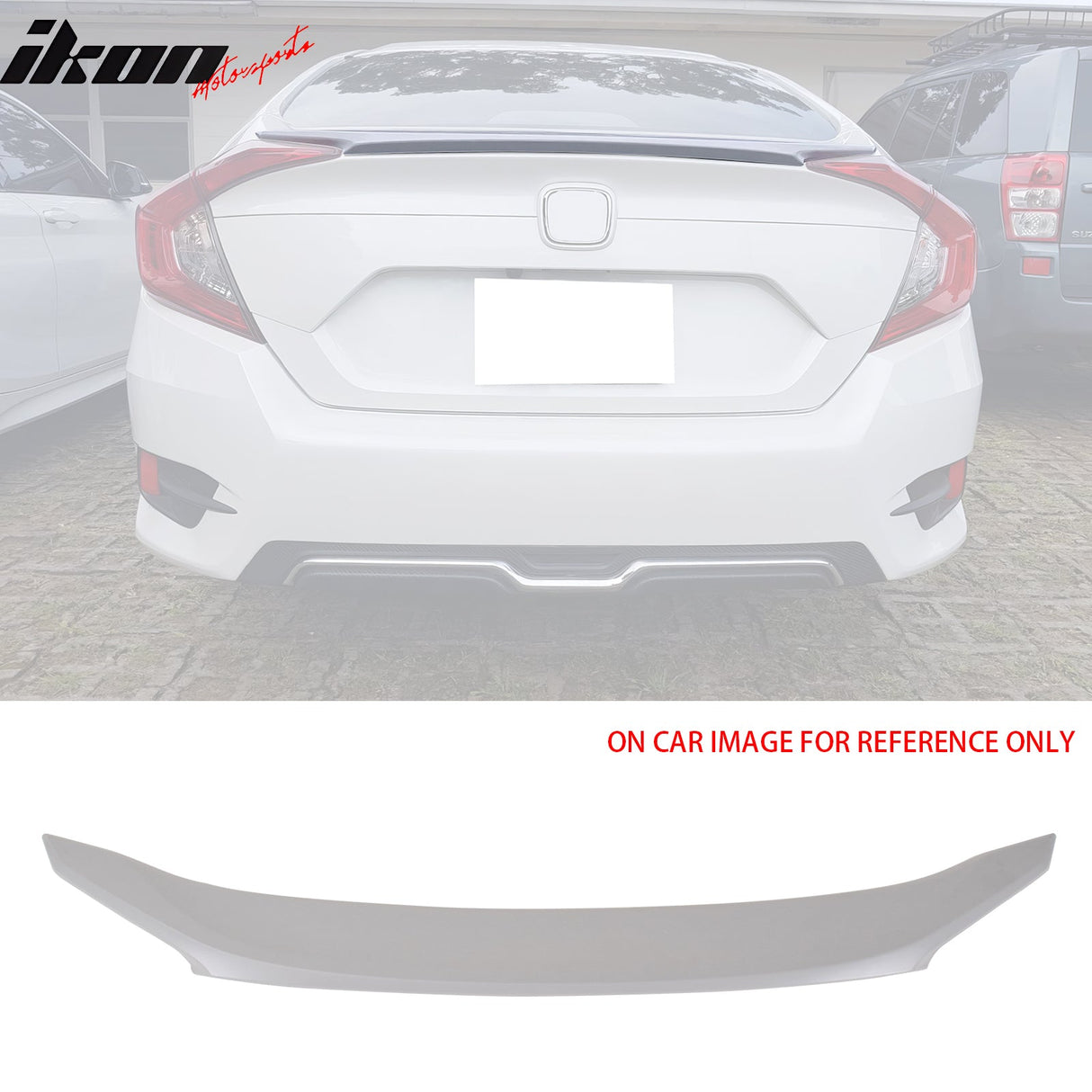 2016-2021 Honda Civic 10th Sedan OE Style Unpainted Gray Trunk Spoiler