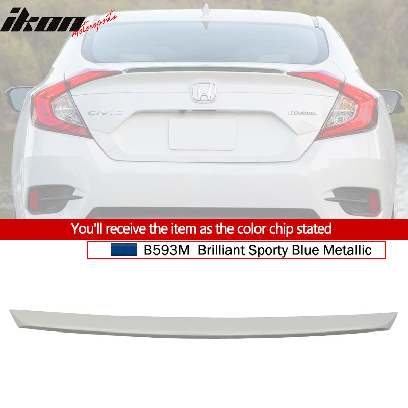 2016-2021 Honda Civic 4Dr Sedan Rear Trunk Spoiler Ducktail Wing Lip