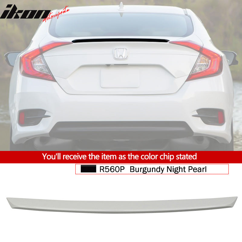2016-2021 Honda Civic 4Dr Sedan Rear Trunk Spoiler Ducktail Wing Lip