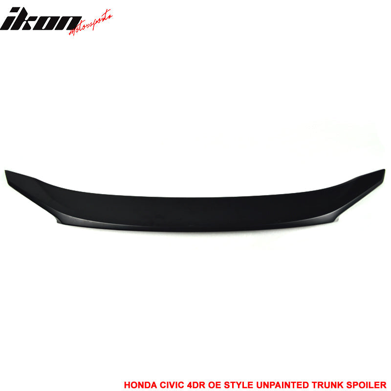 Fits 16-21 Civic X Sedan Trunk Spoiler Decklid + IKON Roof Spoiler