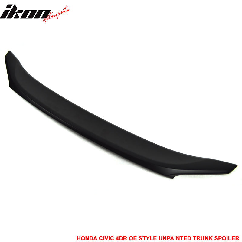 Fits 16-21 Civic X Sedan Trunk Spoiler Decklid + IKON Roof Spoiler