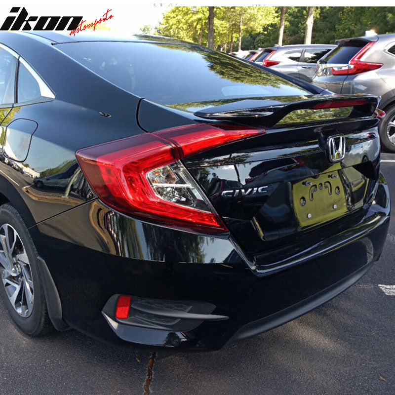 2016-2021 Honda Civic X Sedan Trunk Spoiler with LED Brake Light ABS