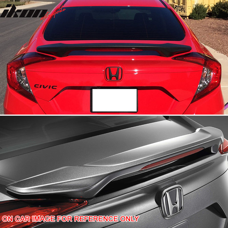 2016-2021 Honda Civic X Sedan Trunk Spoiler with LED Brake Light ABS