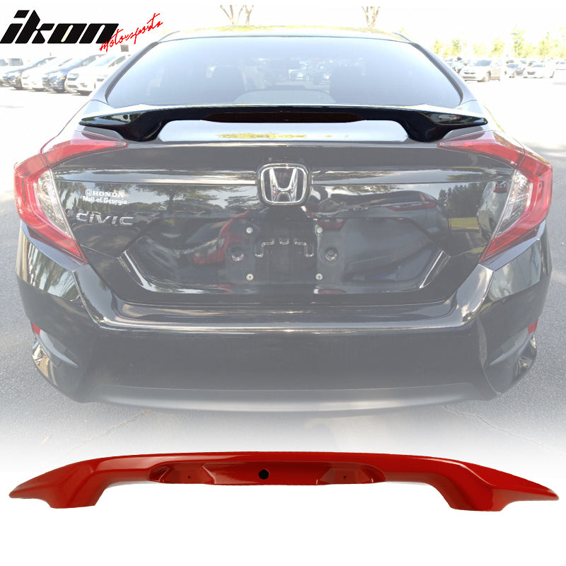 2016-2021 Honda Civic X Sedan Trunk Spoiler with LED Brake Light ABS