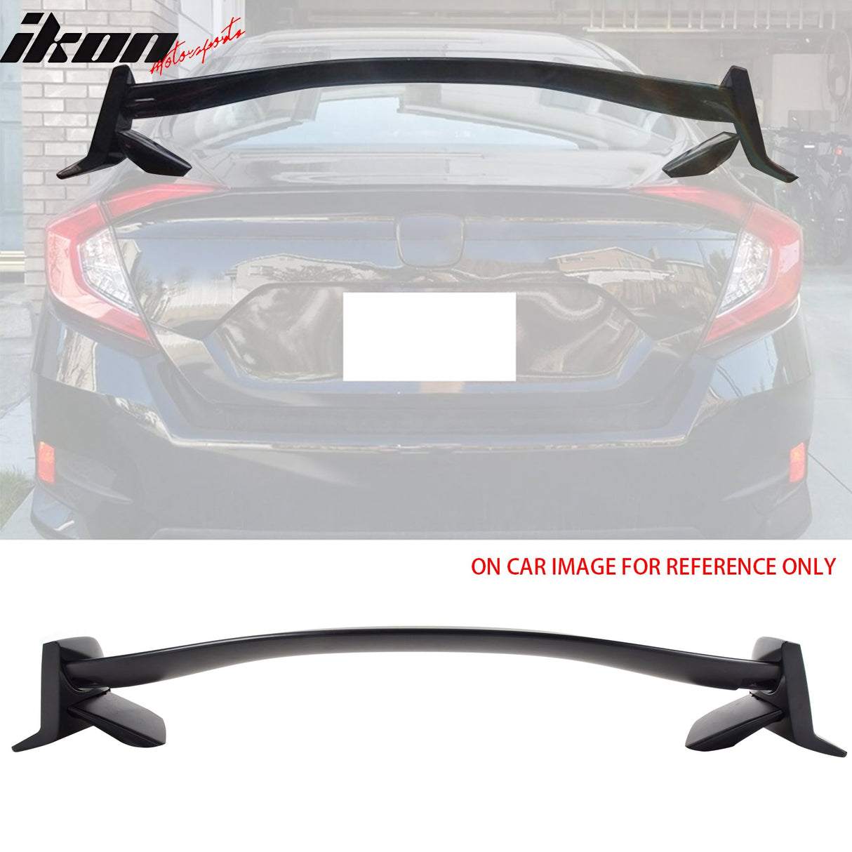 2016-2021 Honda Civic 10th Sedan TR Style Unpainted Trunk Spoiler ABS