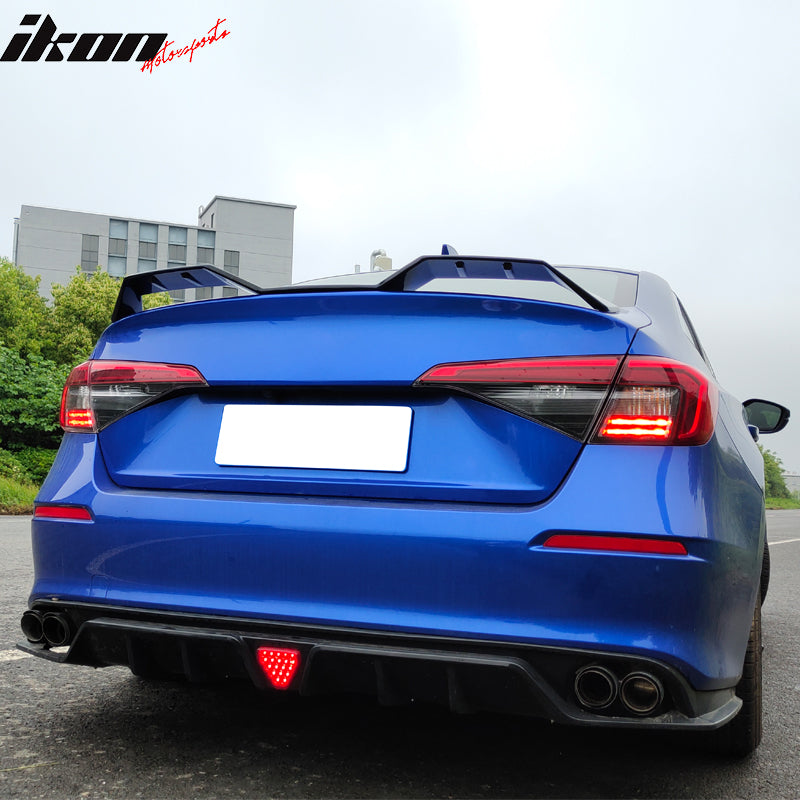 2022-2025 Honda Civic 4DR Matte Black Seagull Rear Spoiler Wing ABS