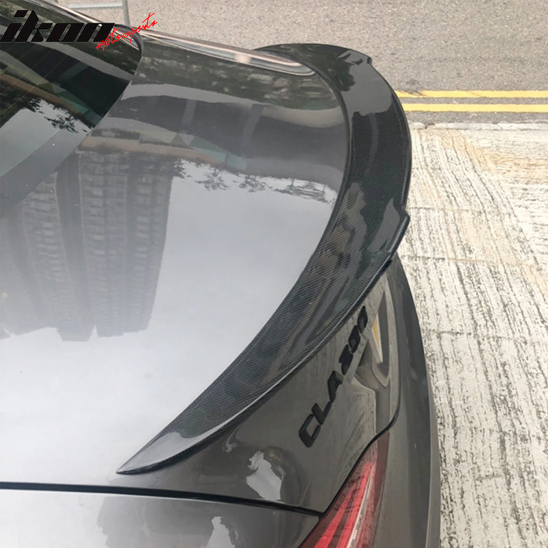 2013-2018 Benz W117 CLA Class FD Red Clear Rear Spoiler Carbon Fiber