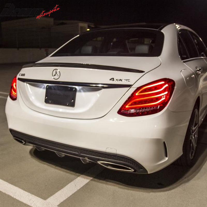 2015-2021 Benz W205 C Class Sedan AMG Style Trunk Spoiler Carbon Fiber