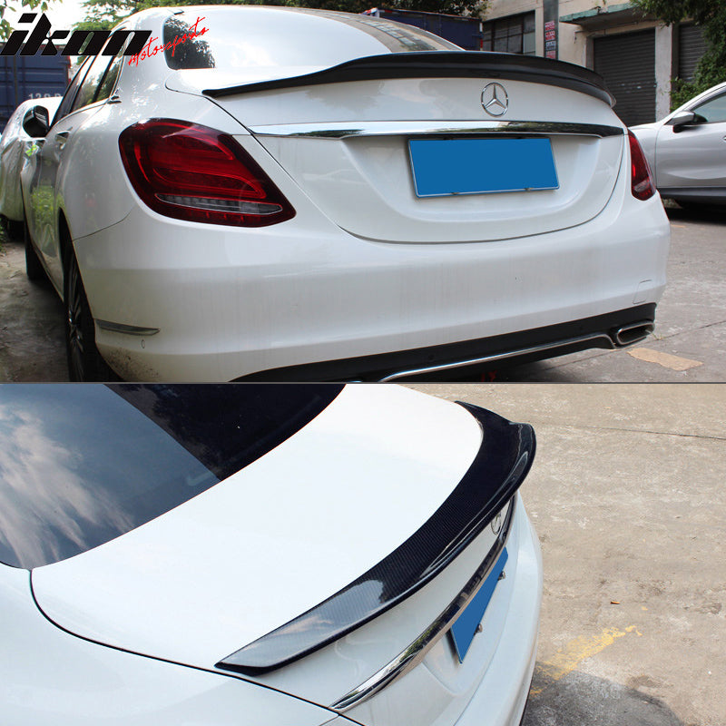 2015-2021 Benz W205 C Class 4dr PSM Style Trunk Spoiler Carbon Fiber