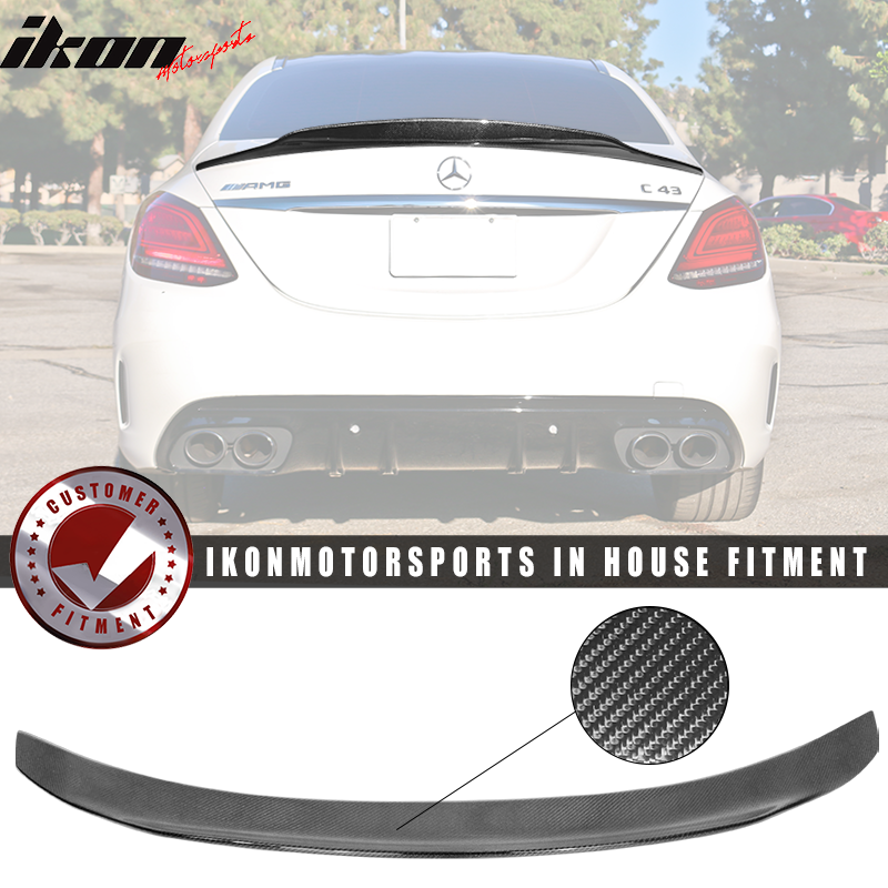 2015-2021 Benz W205 C Class 4dr PSM Style Trunk Spoiler Carbon Fiber