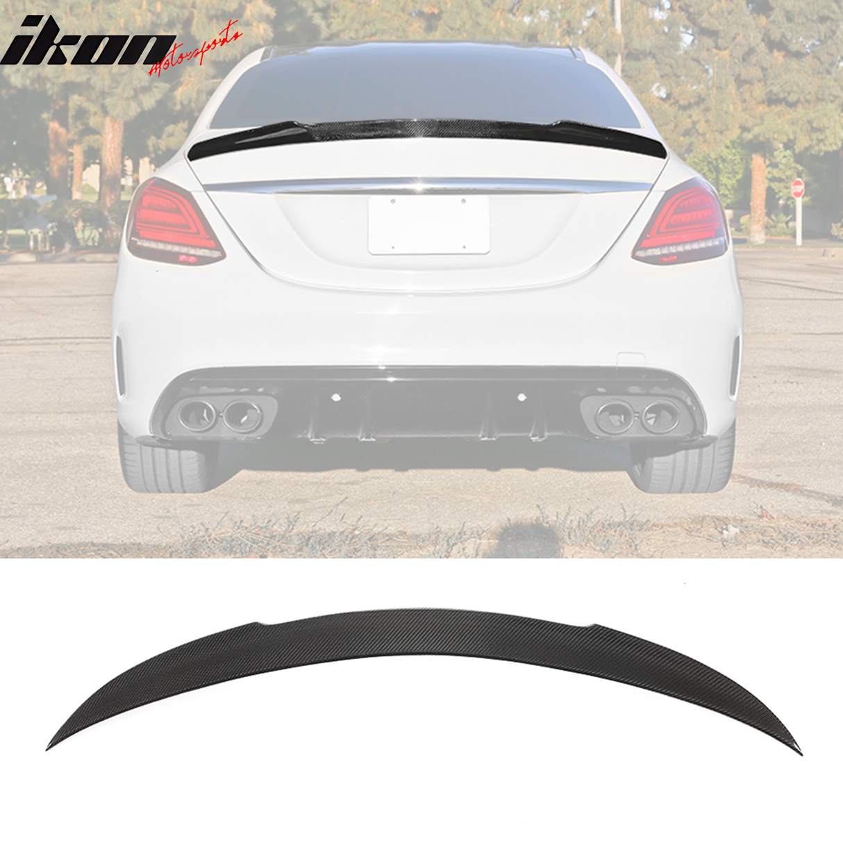 2015-2021 Benz W205 C Class Sedan FD Style Trunk Spoiler Carbon Fiber