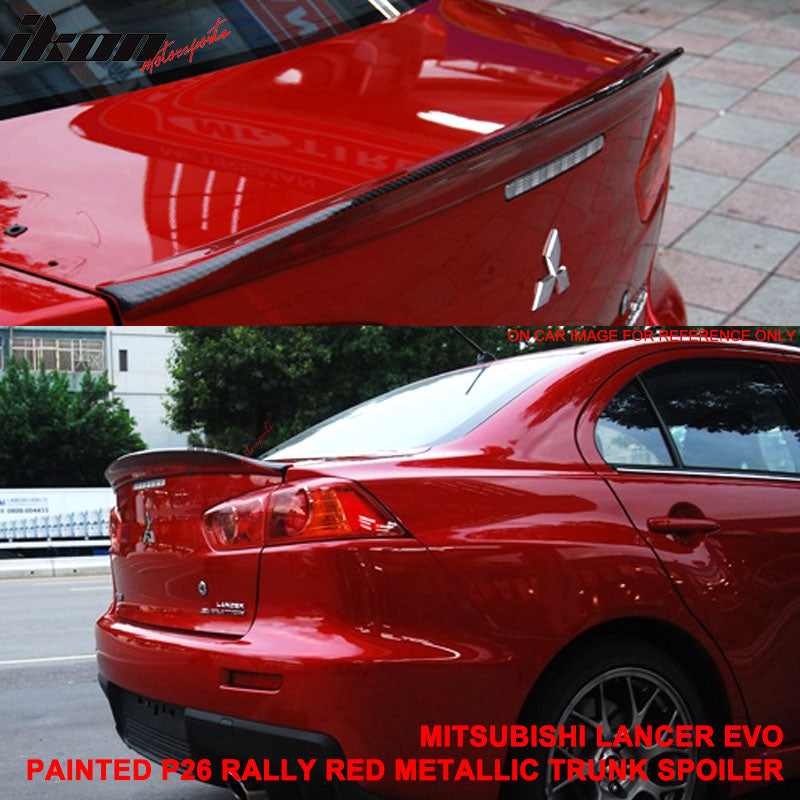 2008-17 Mitsubishi Lancer EVO RS Rally Red Metallic Rear Spoiler Wing