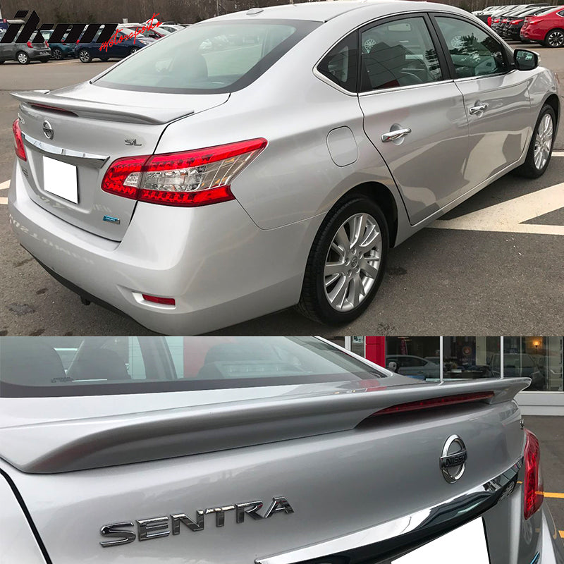 2013-2019 Nissan Sentra Rear Spoiler Wing LED Brake Light Matte Black