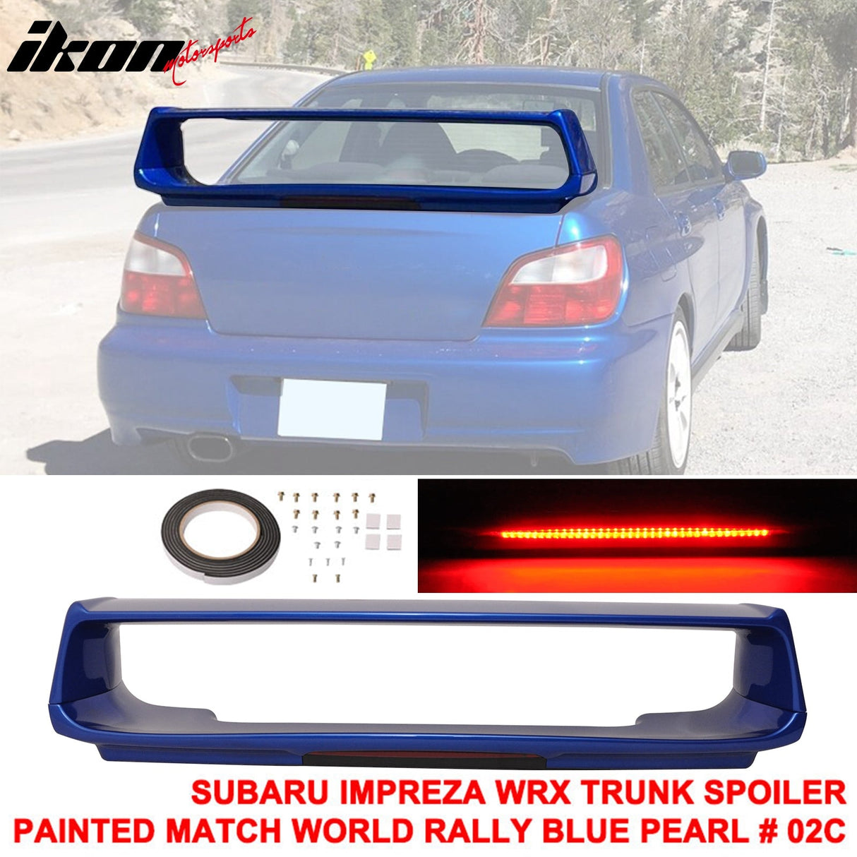 2002-2007 Subaru Impreza WRX Sti OE Trunk Spoiler w/ 3RD Brake Light